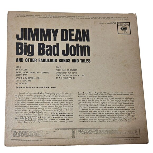 Jimmy Dean Big Bad John Vinyl Record Album AS IS Vintage Music - Picture 3 of 15